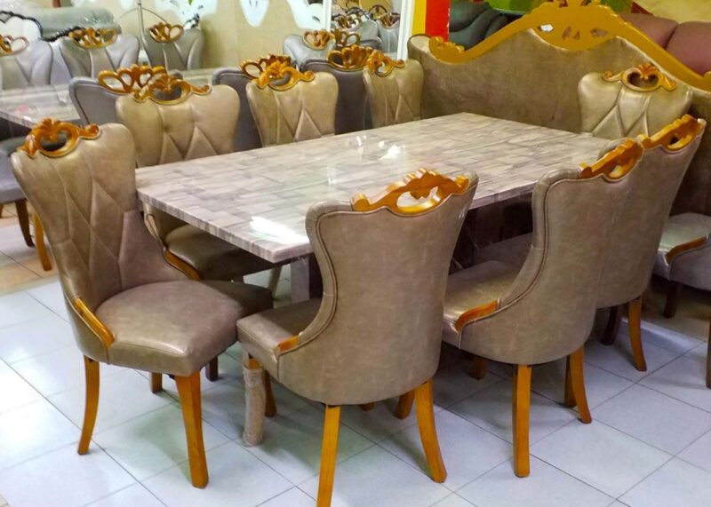 8 seater marble dining table