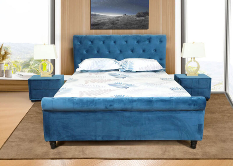 Navy Blue Queen Size Bed - Image 2