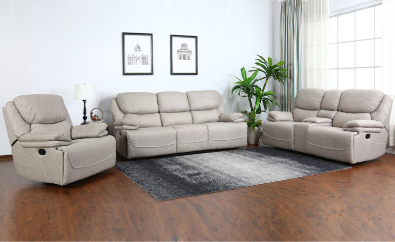 Rafiki 6 Seater Recliner Sofa -Buff