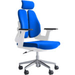 High Back Office Chair  - Blue-white