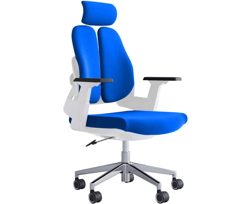 High Back Office Chair - Blue-white